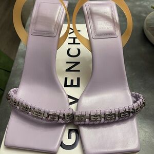 Givenchy Lavender Sandals with Silver Chain